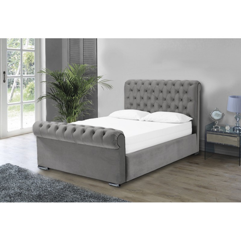 Otneros Velvet Grey 3ft Bed